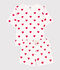 Women's Heart Themed Cotton Short Pyjamas white/red