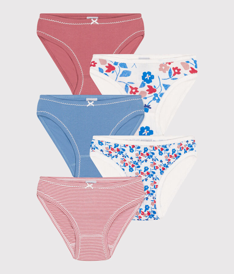 Children's flower-patterned cotton pants - 5-pack variante 1