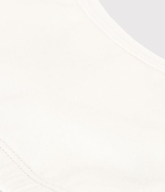 Women's Plain Cotton and Elastane Bra MARSHMALLOW white
