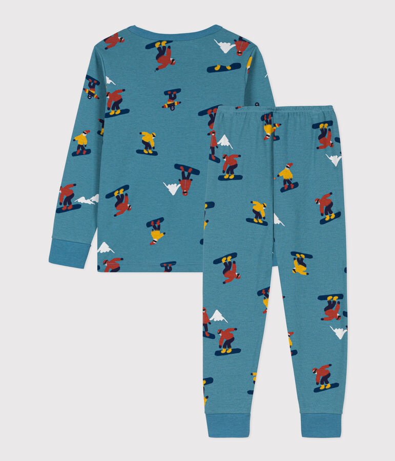 Children's Unisex Snowboard Cotton Pyjamas blue/multicolor