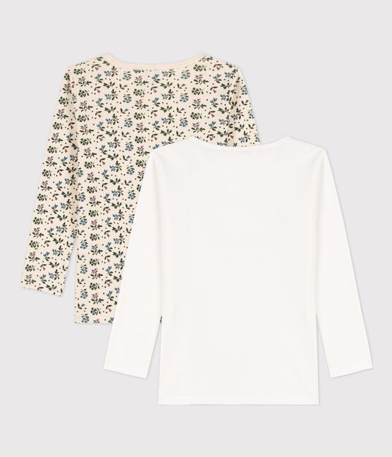 Girls' Floral Long-Sleeved Cotton T-Shirt - 2-Pack variante 2