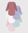 Pack of plain cotton long-sleeved bodies for babies multicolor