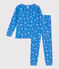 Children's long-sleeved van print cotton pyjamas BRASIER blue/MARSHMALLOW grey