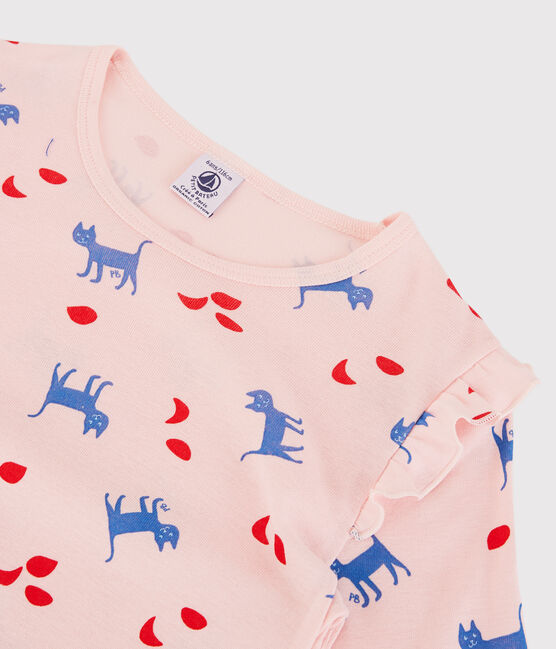 Long-Sleeved Cat Themed Nightdress MINOIS pink/MULTICO white