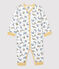 Babies' Footless Panther Patterned Cotton Sleepsuit MARSHMALLOW white/MULTICO white