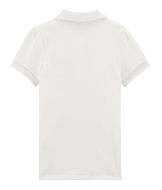 Girls' Short-sleeved Polo Shirt MARSHMALLOW white