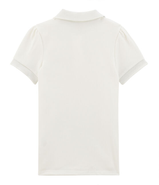 Girls' Short-sleeved Polo Shirt MARSHMALLOW white