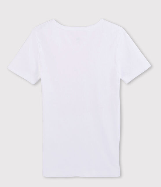 Men's short-sleeved V-neck T-shirt ECUME white