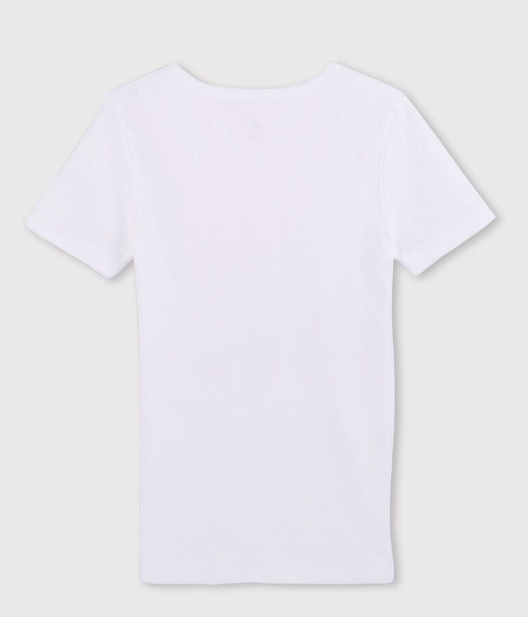 Men's short-sleeved V-neck T-shirt ECUME white