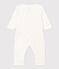 Babies' Starry Footless Cotton Pyjamas MARSHMALLOW white/MISTIGRI white