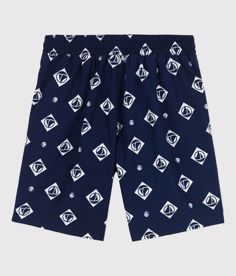 Boys' Printed Recycled Swimming Trunks blue/ecru