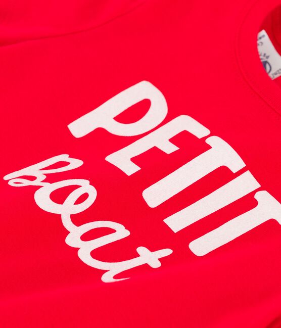 Babies' Short-Sleeved Cotton T-Shirt With Motif PEPS red