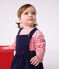 Babies' long-sleeved stripy cotton T-shirt. pink/pink