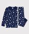 Unisex Starry Cotton Pyjamas MEDIEVAL blue/MARSHMALLOW white
