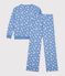 Women's heart print cotton pyjamas blue/white