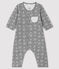 Babies' Patterned Weave Tube Knit Jumpsuit with Hedgehog Print SUBWAY grey/MARSHMALLOW white