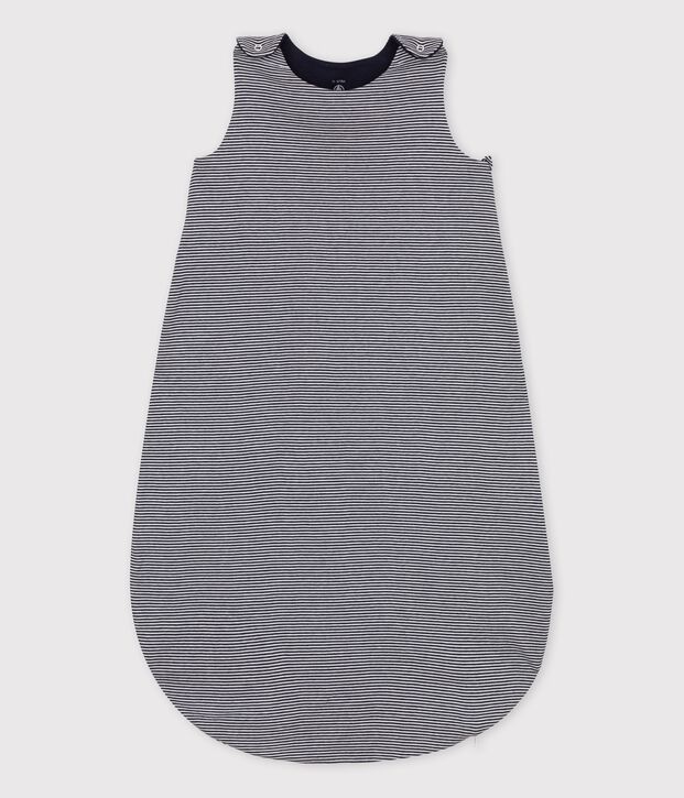 Striped cotton baby sleeping bag TOG 0.5 blue/white