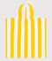 Children's stripy cotton terry bath poncho yellow/white