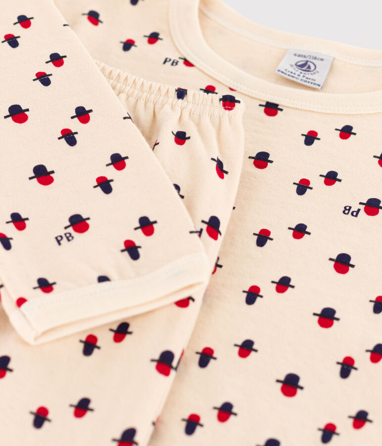 Children's Unisex Tube Knit Pyjamas Ecru/red/multicolor