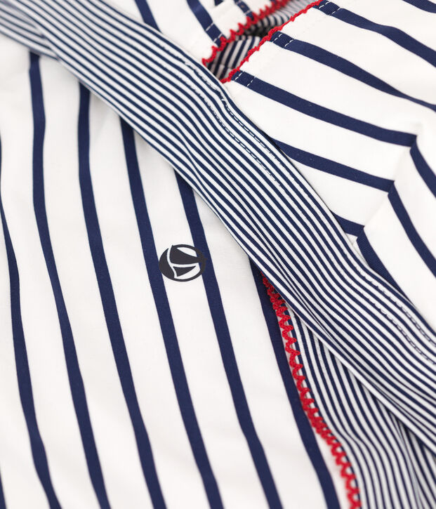 Women's two-piece stripy swimsuit white/blue