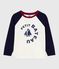 Children's long-sleeved colourblock-printed cotton T-shirt MILK blue/SOIR