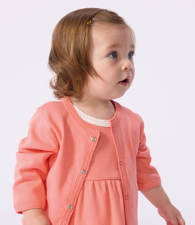 Babies' plain cotton cardigan FLAMAND