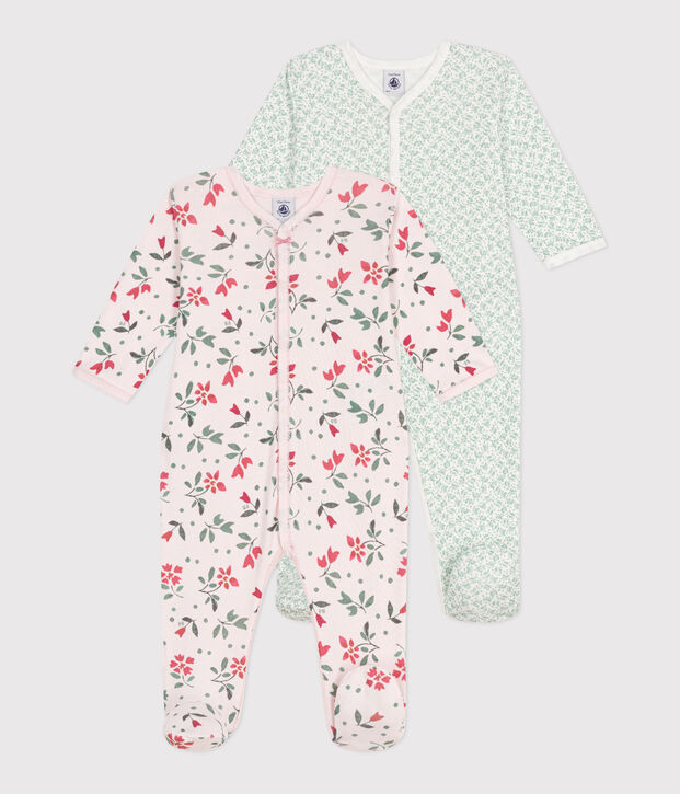 Babies' floral cotton pyjamas - 2-pack multicolor