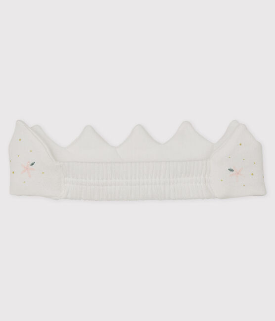 Baby Girls' Rib Knit Crown MARSHMALLOW white