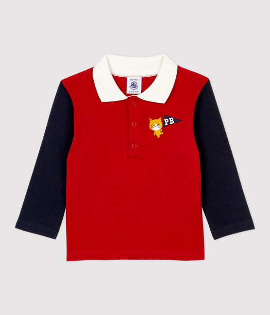 Babies' Cotton Polo Shirt TERKUIT red/SMOKING