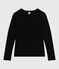 Women's Iconic long-sleeved openwork cotton T-shirt BLACK black