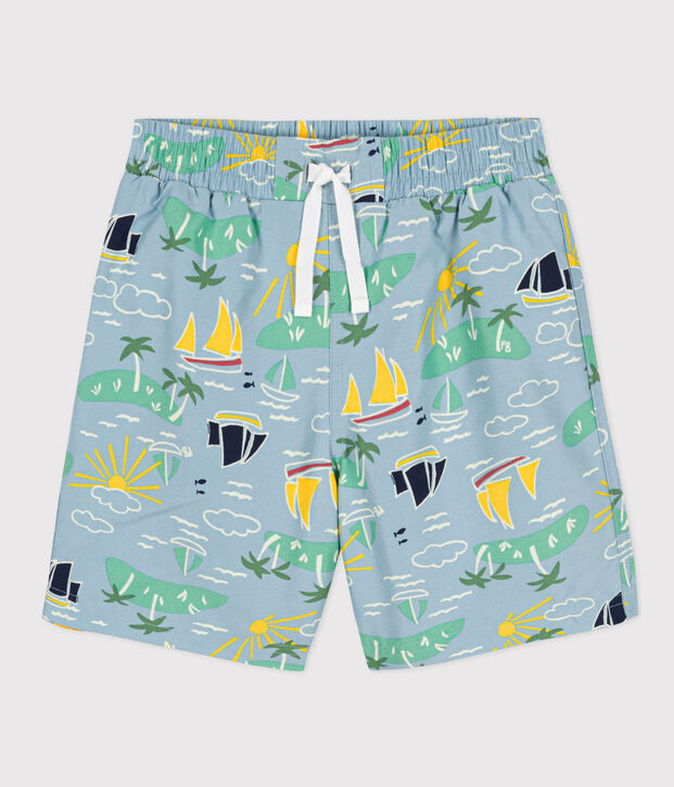 Boys' Printed Recycled Swimming Trunks blue/multicolor