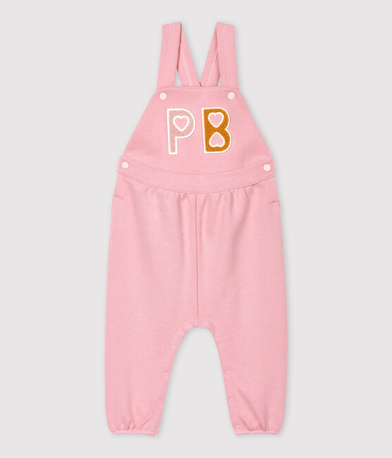 Babies' Fleece Dungarees CHARME pink