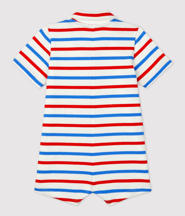 Babies' Thick Jersey Short Playsuit white/multicolor