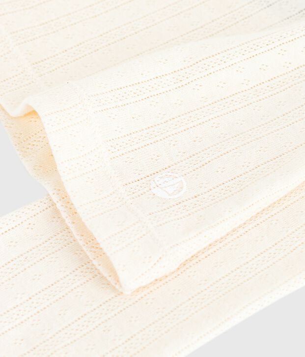 Women's Iconic long-sleeved openwork cotton T-shirt MILK