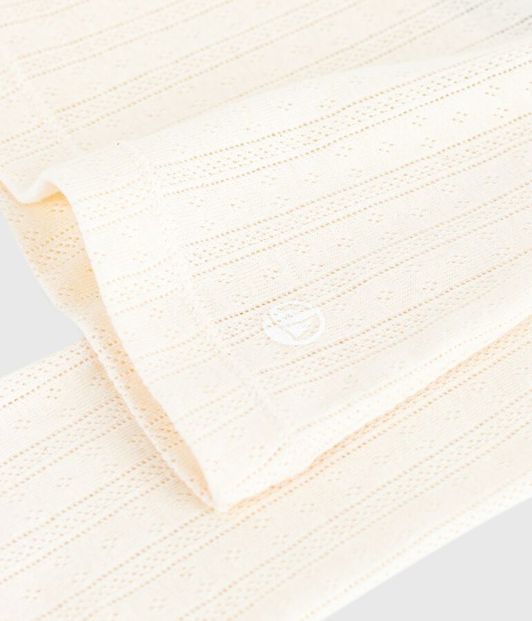 Women's Iconic long-sleeved openwork cotton T-shirt Ecru