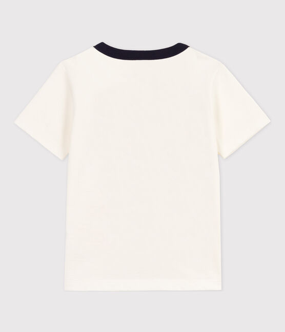 Boys' Short-Sleeved Cotton T-Shirt MARSHMALLOW white