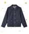 Women's suit style short raincoat. Petit bateau x Marie-Agnès Gillot SMOKING blue