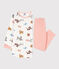 Girls' Dog Fleece Nightdress MARSHMALLOW white/MULTICO white