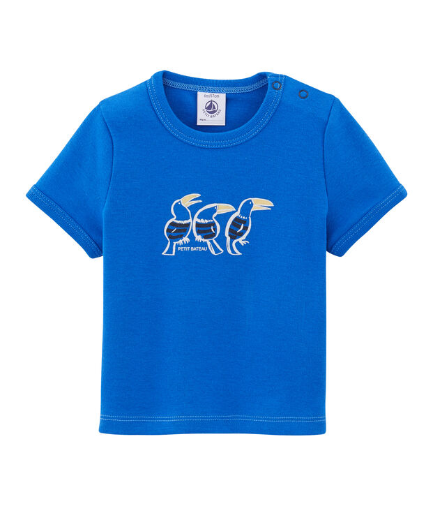 Baby boys' plain T-shirt blue