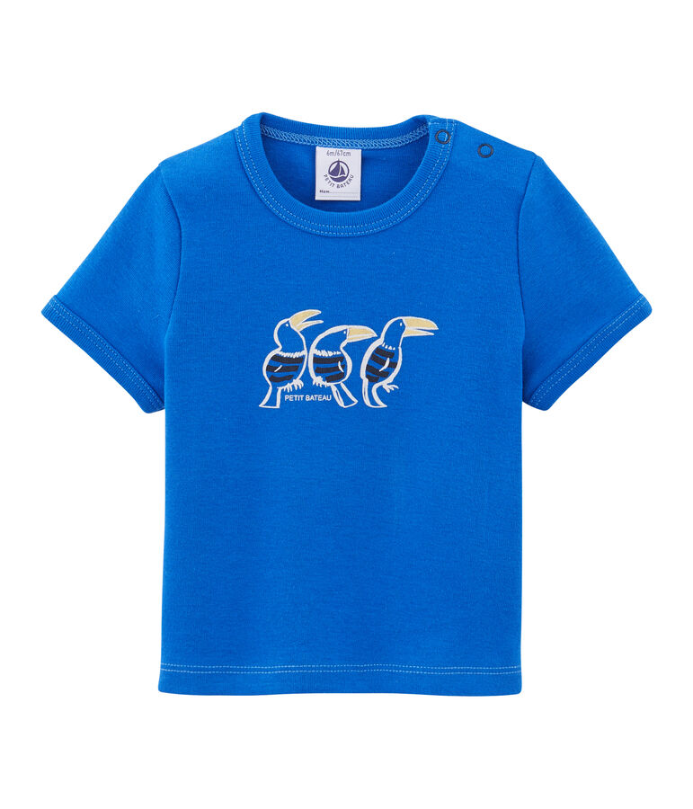 Baby boys' plain T-shirt blue
