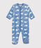 Babies' fleece onesie BEACH blue/MARSHMALLOW