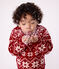 Children's patterned wool and cotton jumper AMARANTE red/AVALANCHE