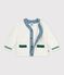 Babies' wool and cotton knit cardigan with contrast details white/multicolor