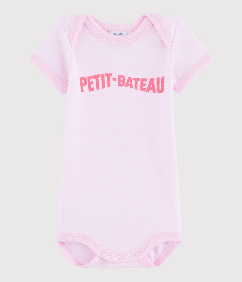 Baby Girls' Short-Sleeved Bodysuit pink/white