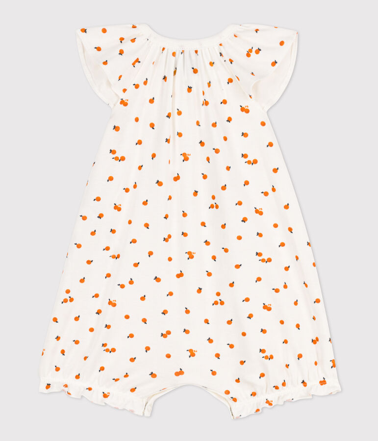 Babies' Orange Cotton Playsuit MARSHMALLOW white/MULTICO white