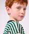 Children's long-sleeved stripy T-shirt green/beige/green
