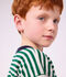 Children's long-sleeved stripy T-shirt green/beige/green