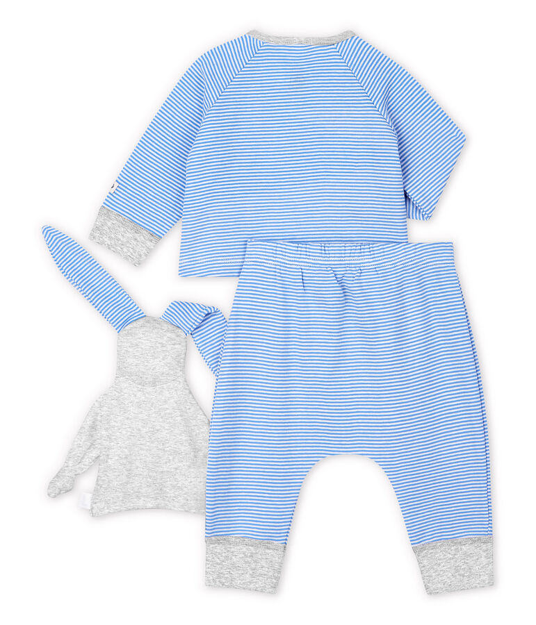 Babies' Blue Organic Cotton Clothing - 3-Pack blue/white