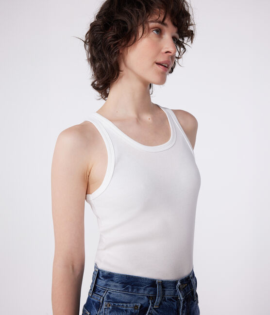 Women's Iconic cotton tank top ECUME white