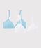 Girls' Silver Spotted Organic Cotton and Elastane Bras - 2-Pack variante 1